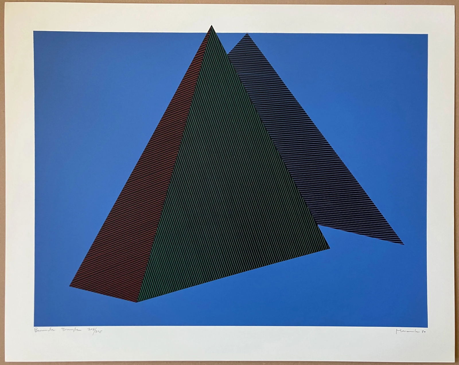 1980s "Bermuda Triangle" Jean-Marie Haesle Abstract Geometric Signed and Numbered Serigraph - 2