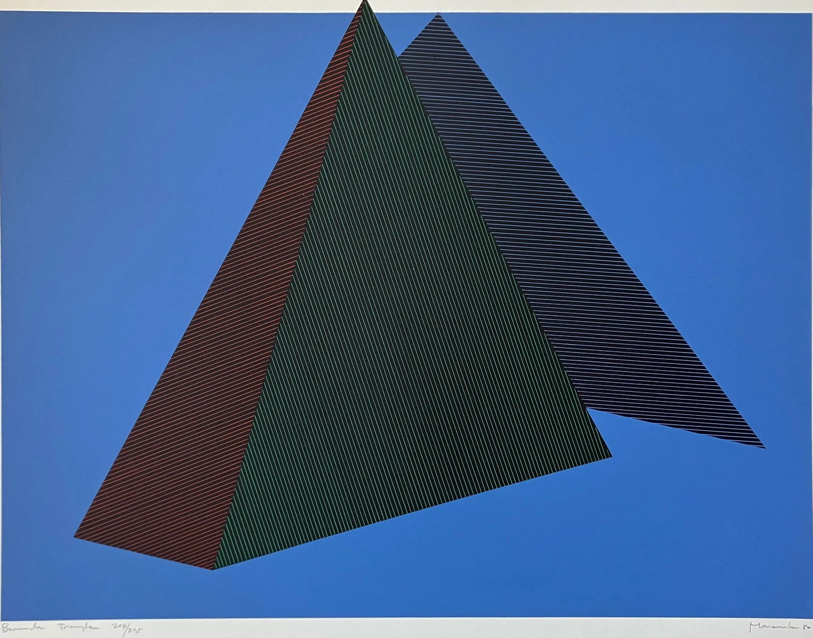 1980s "Bermuda Triangle" Jean-Marie Haesle Abstract Geometric Signed and Numbered Serigraph - 6