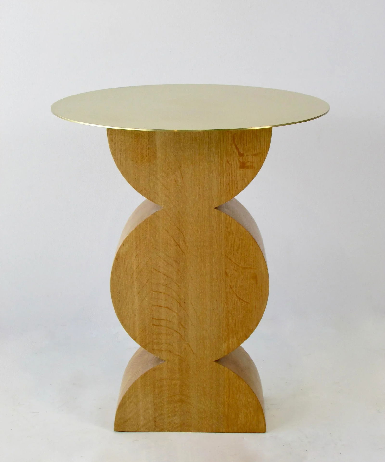 Cassina Oak Occasional Table With Brass Top - 2