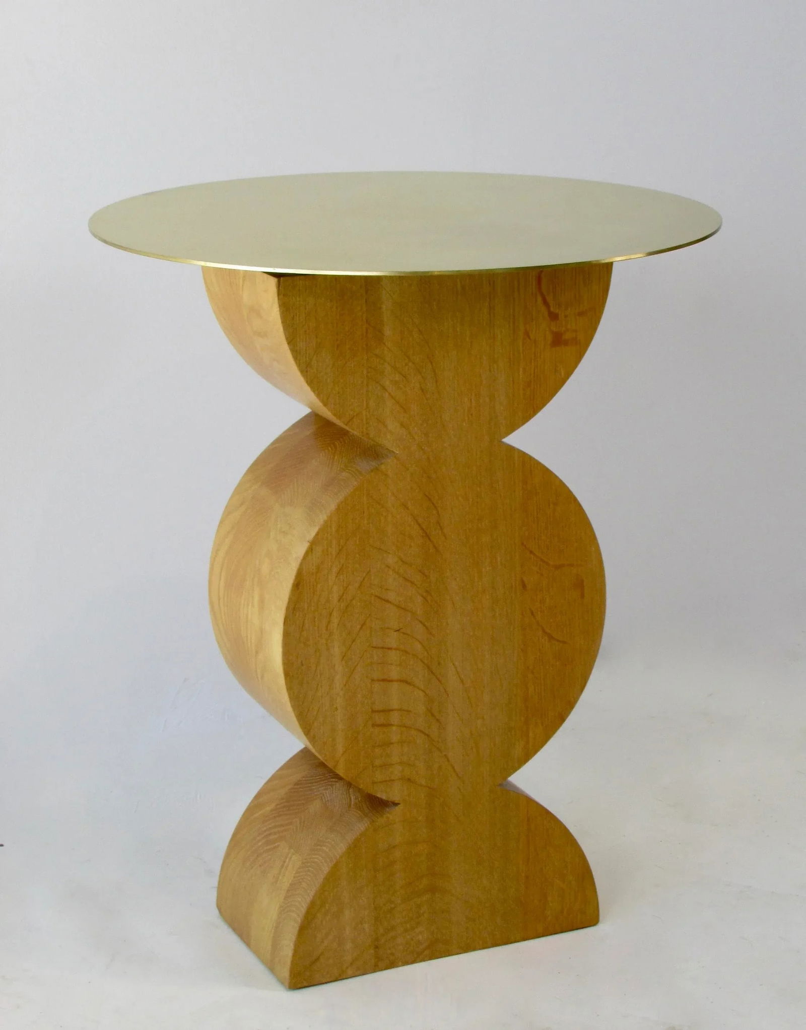 Cassina Oak Occasional Table With Brass Top - 3