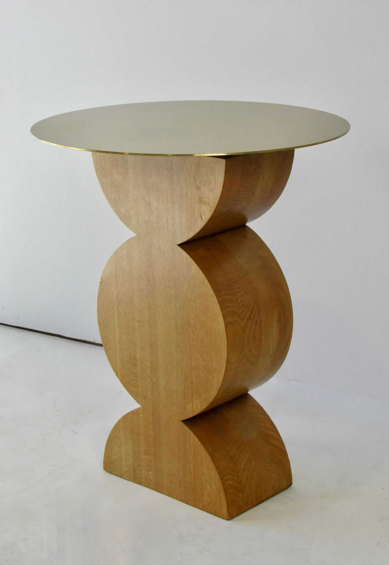 Cassina Oak Occasional Table With Brass Top - 5