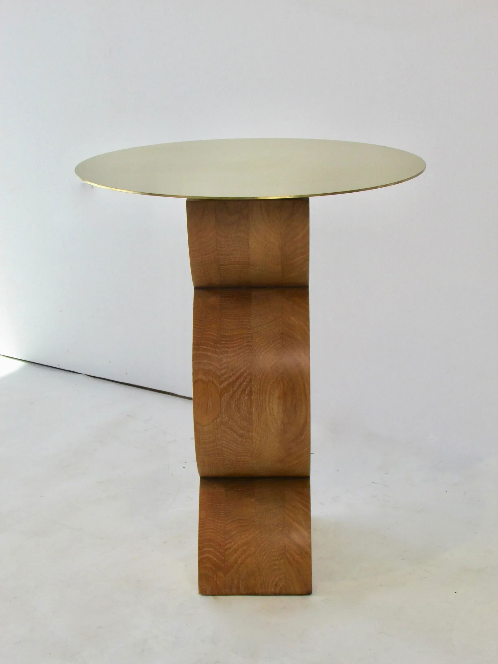 Cassina Oak Occasional Table With Brass Top - 6