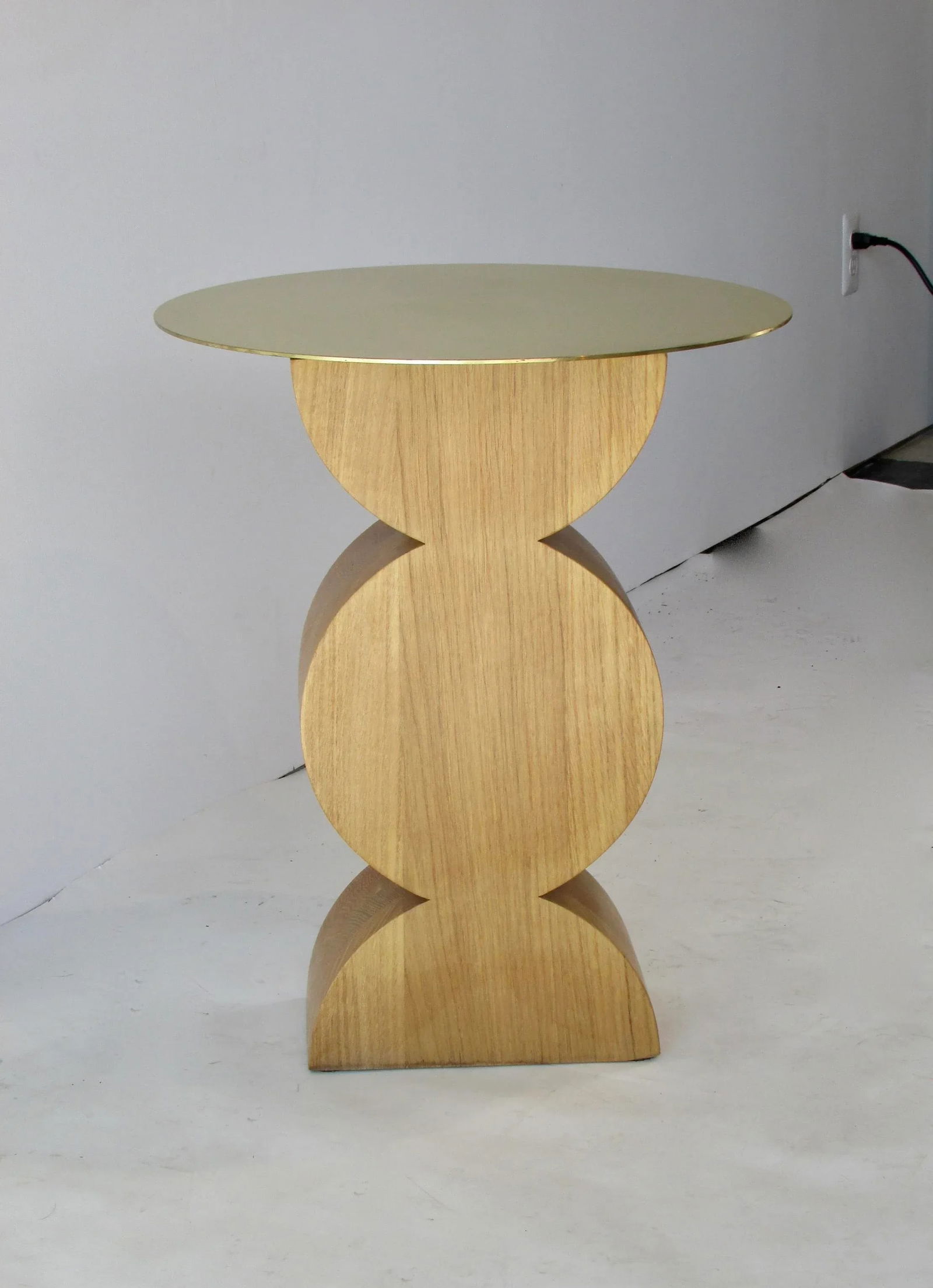 Cassina Oak Occasional Table With Brass Top - 8