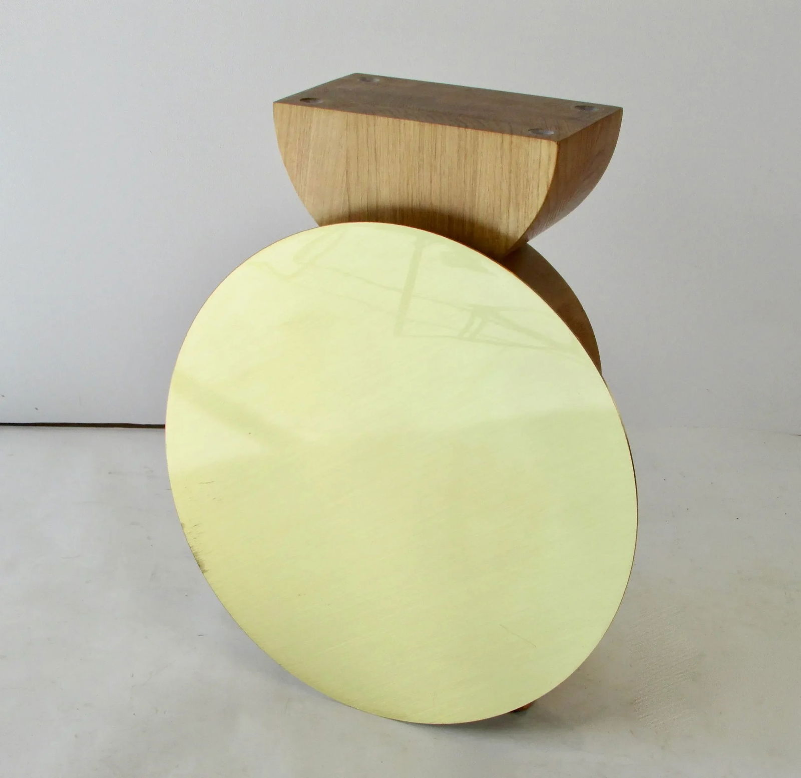 Cassina Oak Occasional Table With Brass Top - 9