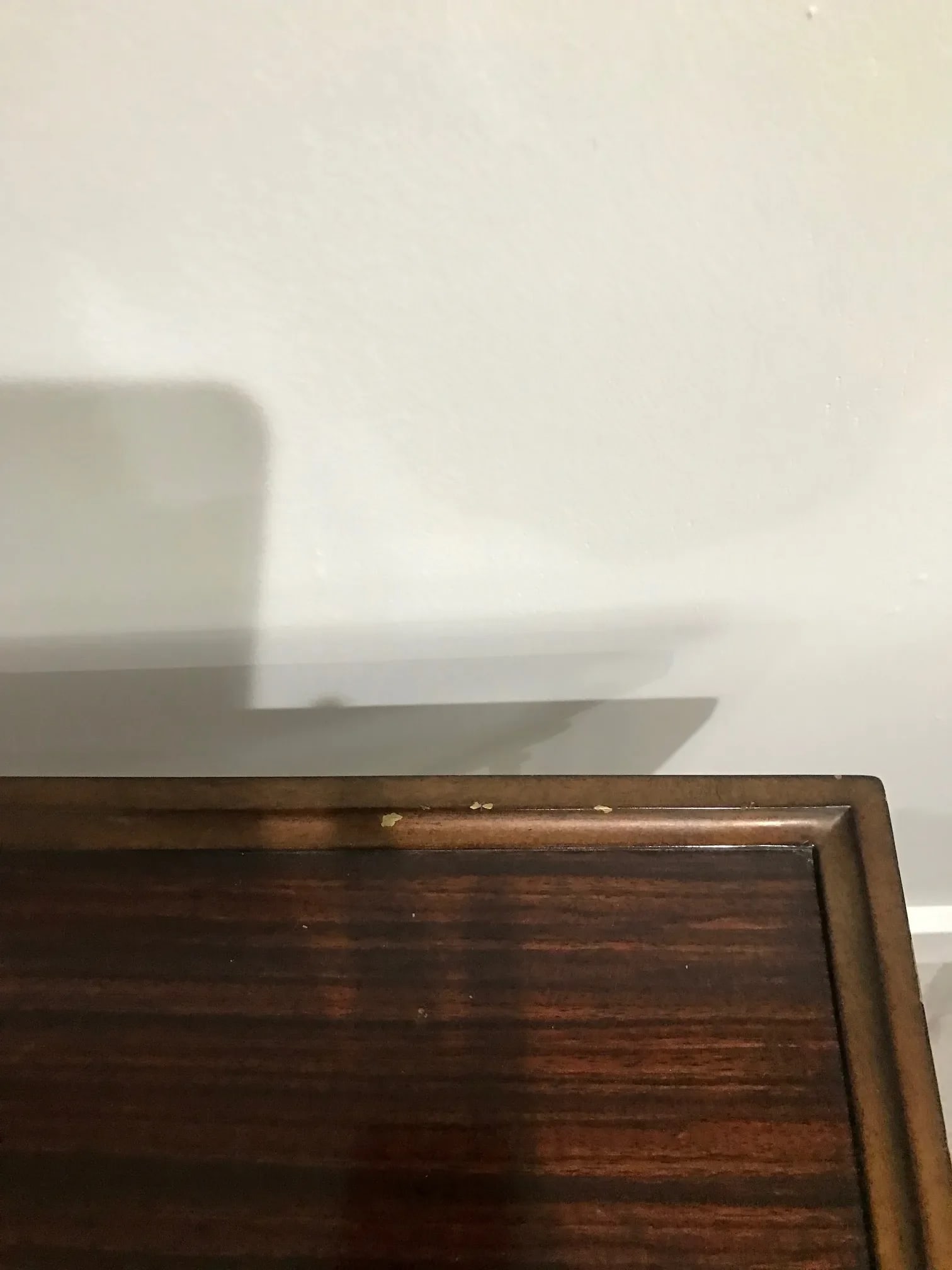 Square Topped Walnut Table With Bronze Base - 4