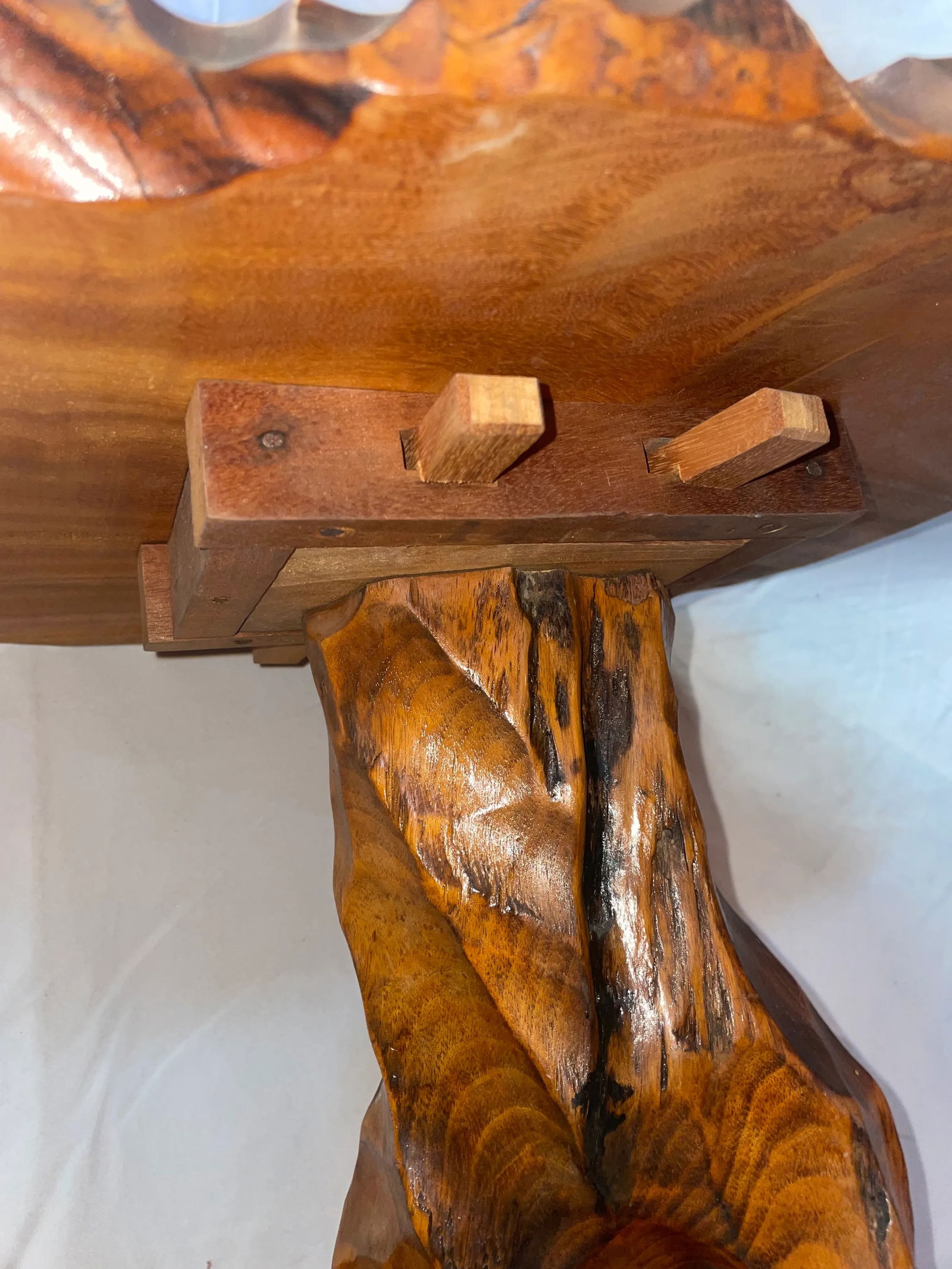 Solid Carved Wood Tiered Tables - a Pair - 5