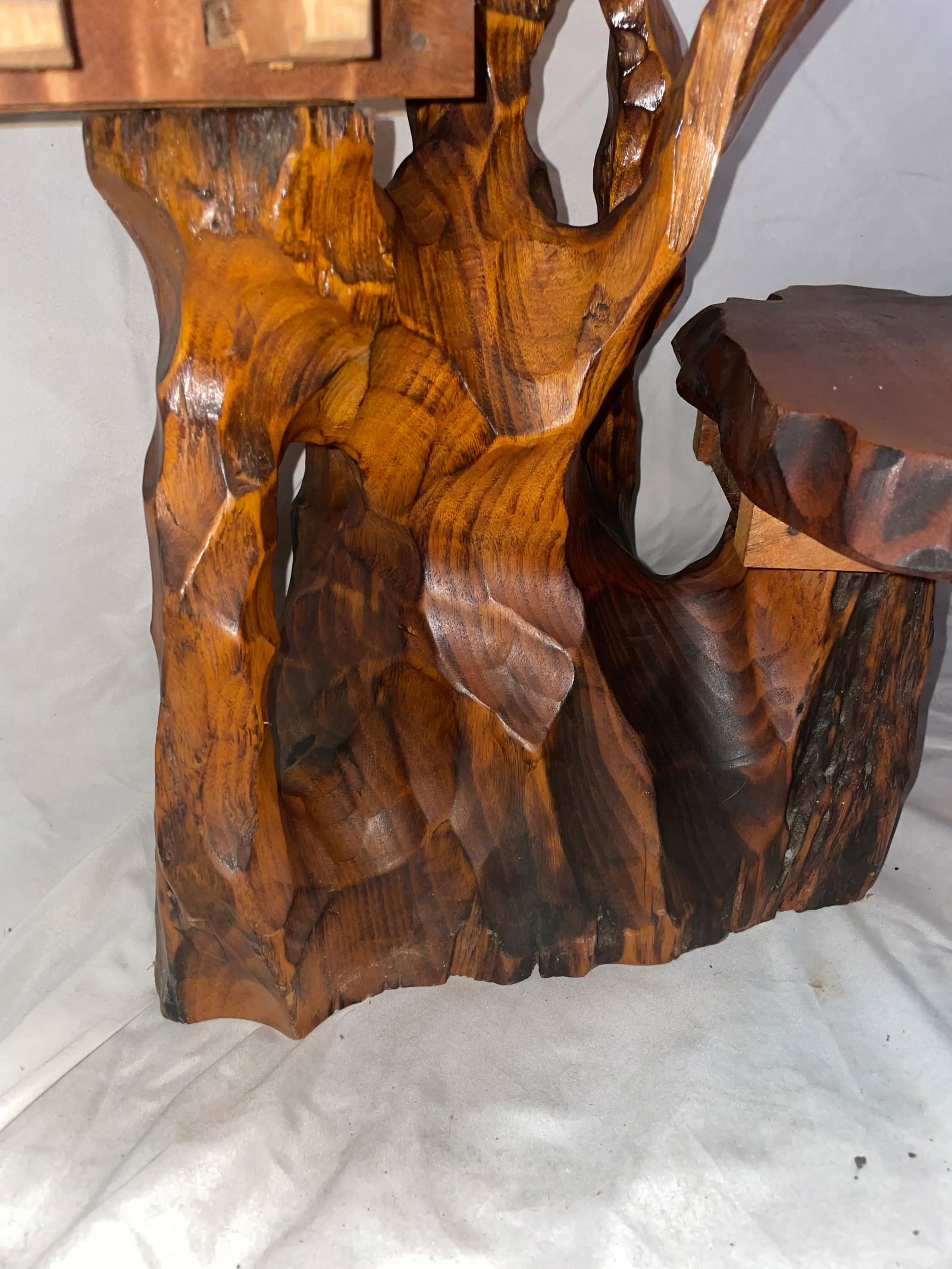 Solid Carved Wood Tiered Tables - a Pair - 7