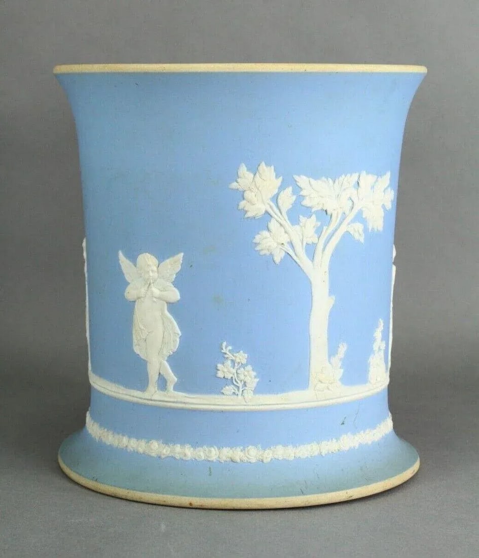 18th/19th Century Light Blue Jasper Neoclassical Cachepot Wine Bucket Wedgwood Style - 13