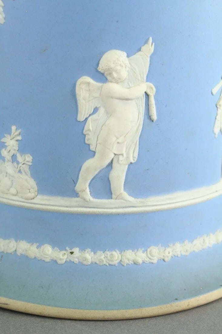 18th/19th Century Light Blue Jasper Neoclassical Cachepot Wine Bucket Wedgwood Style - 7