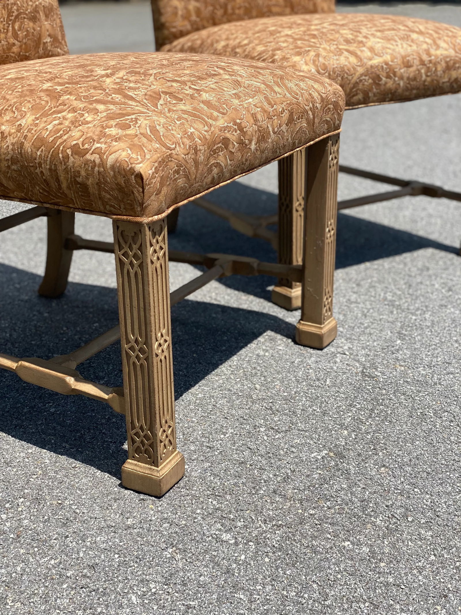 Vintage Side Chairs in Fortuny Fabric - a Pair - 4