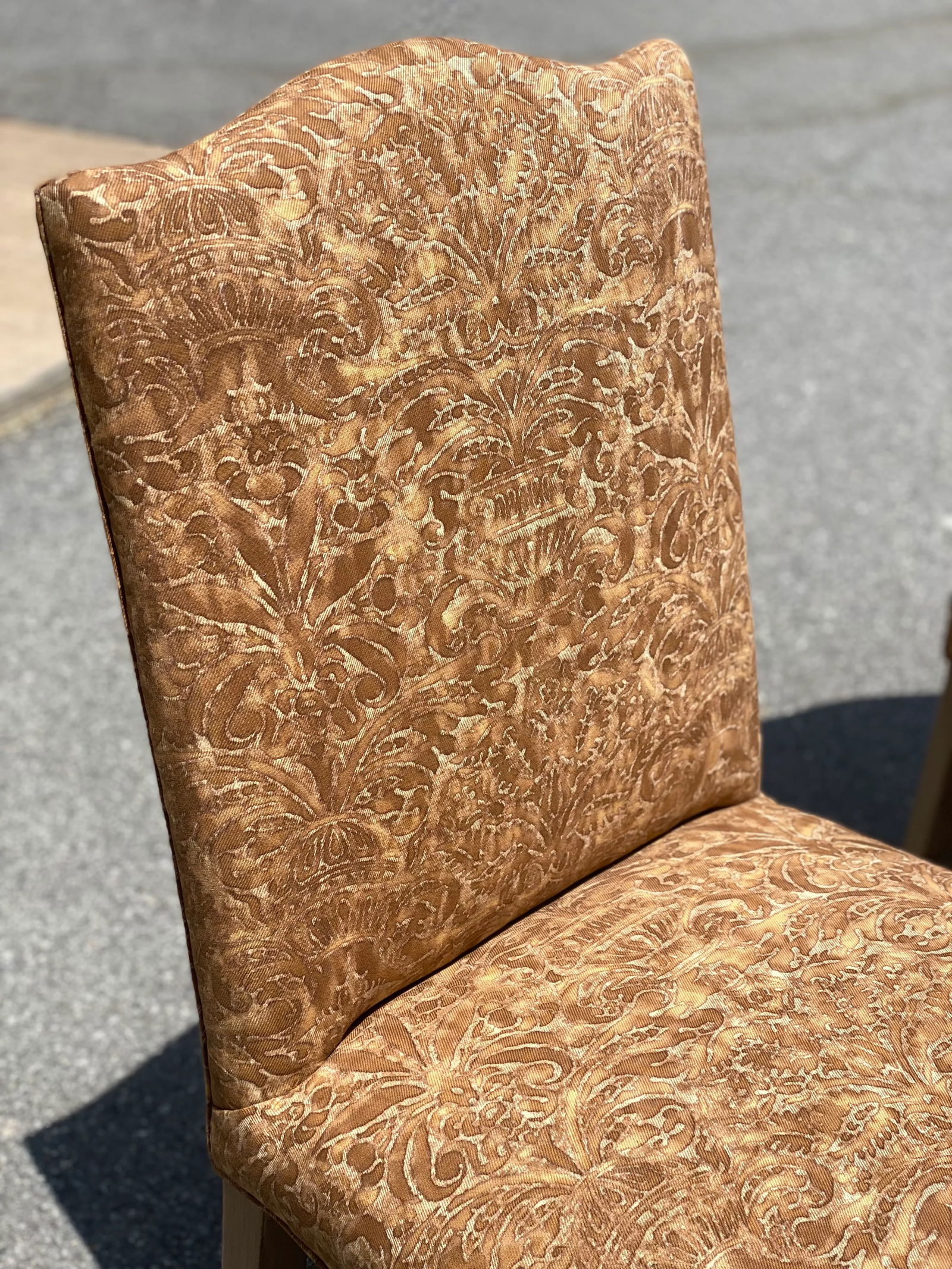 Vintage Side Chairs in Fortuny Fabric - a Pair - 5