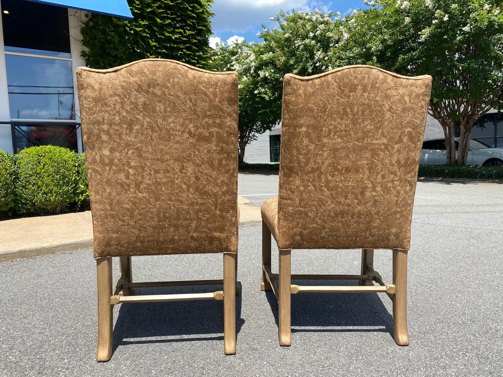 Vintage Side Chairs in Fortuny Fabric - a Pair - 7