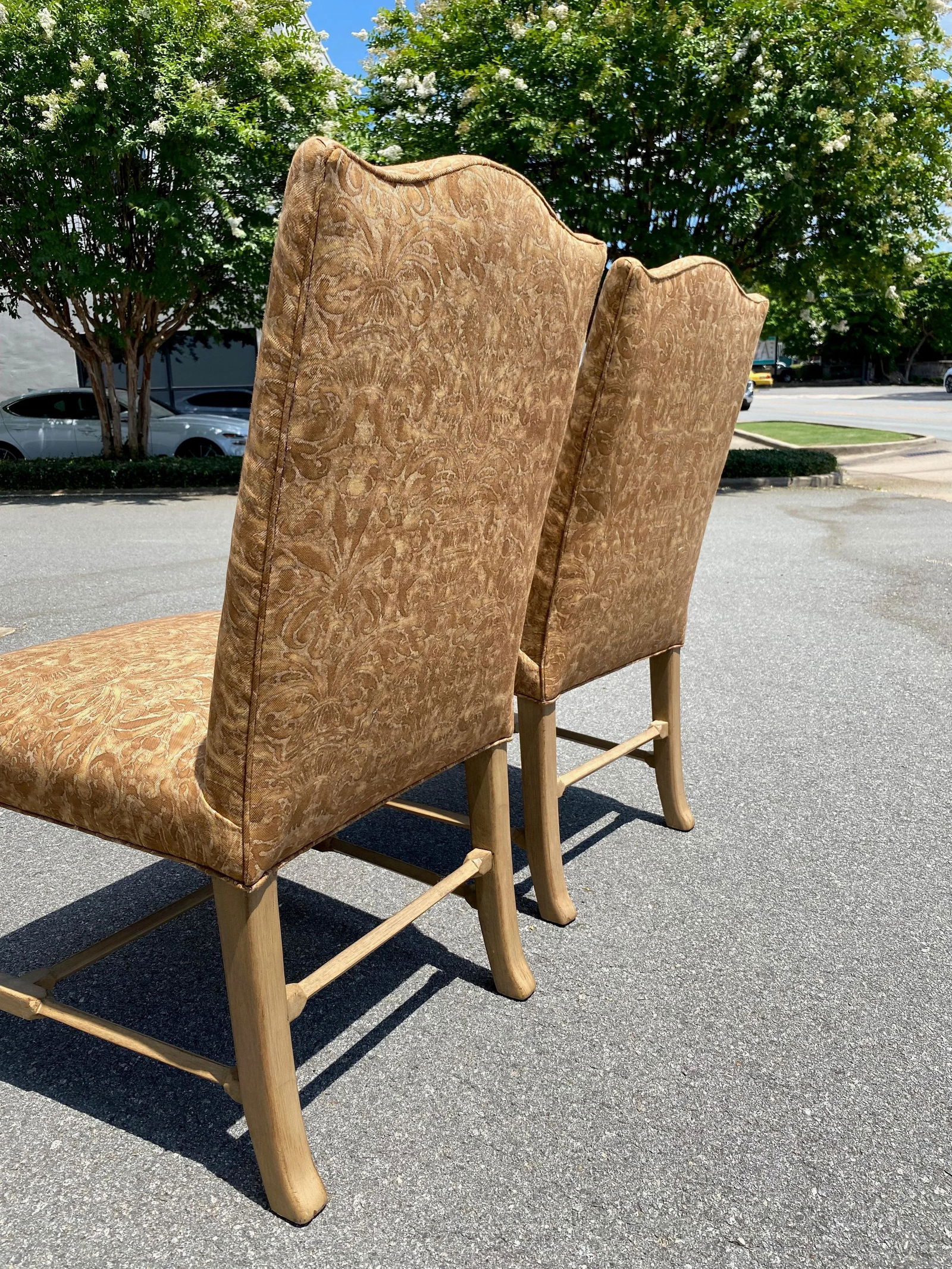 Vintage Side Chairs in Fortuny Fabric - a Pair - 8