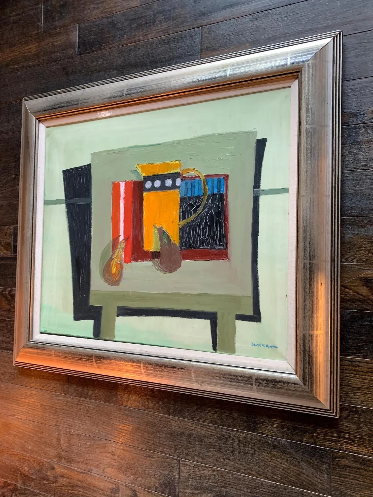 Yellow Jug & Pears - Still-Life Painting by David McLeod Martin - 3