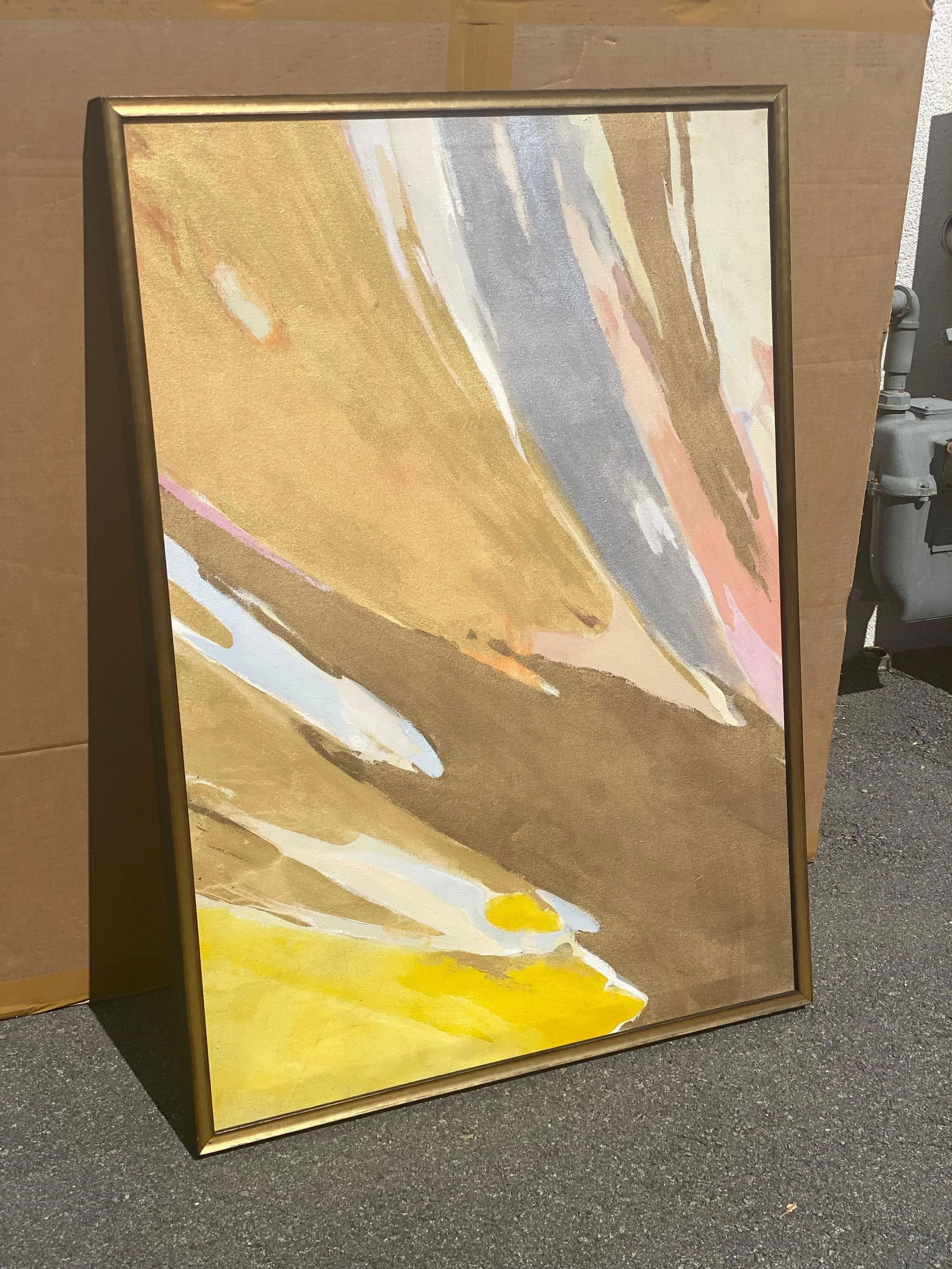 Vintage Mixed Media Abstract on Canvas - 2