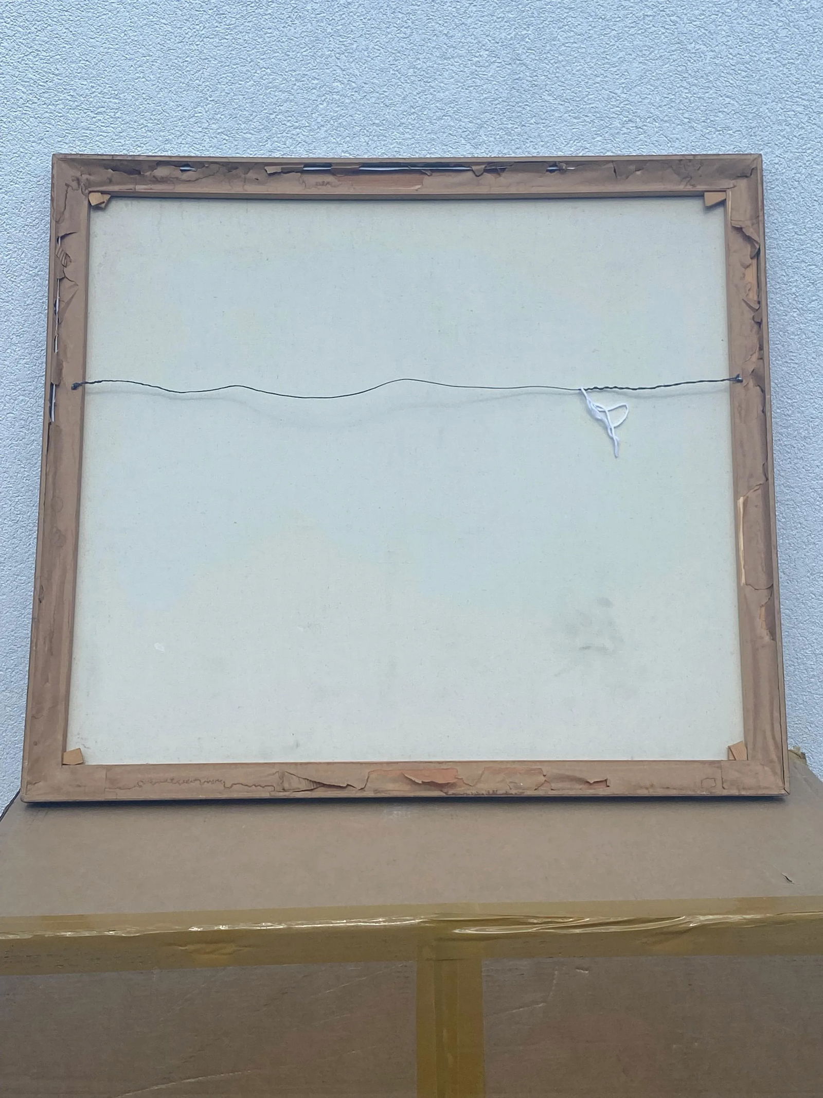 Vintage Mixed Media Modern Abstract on Canvas - 11