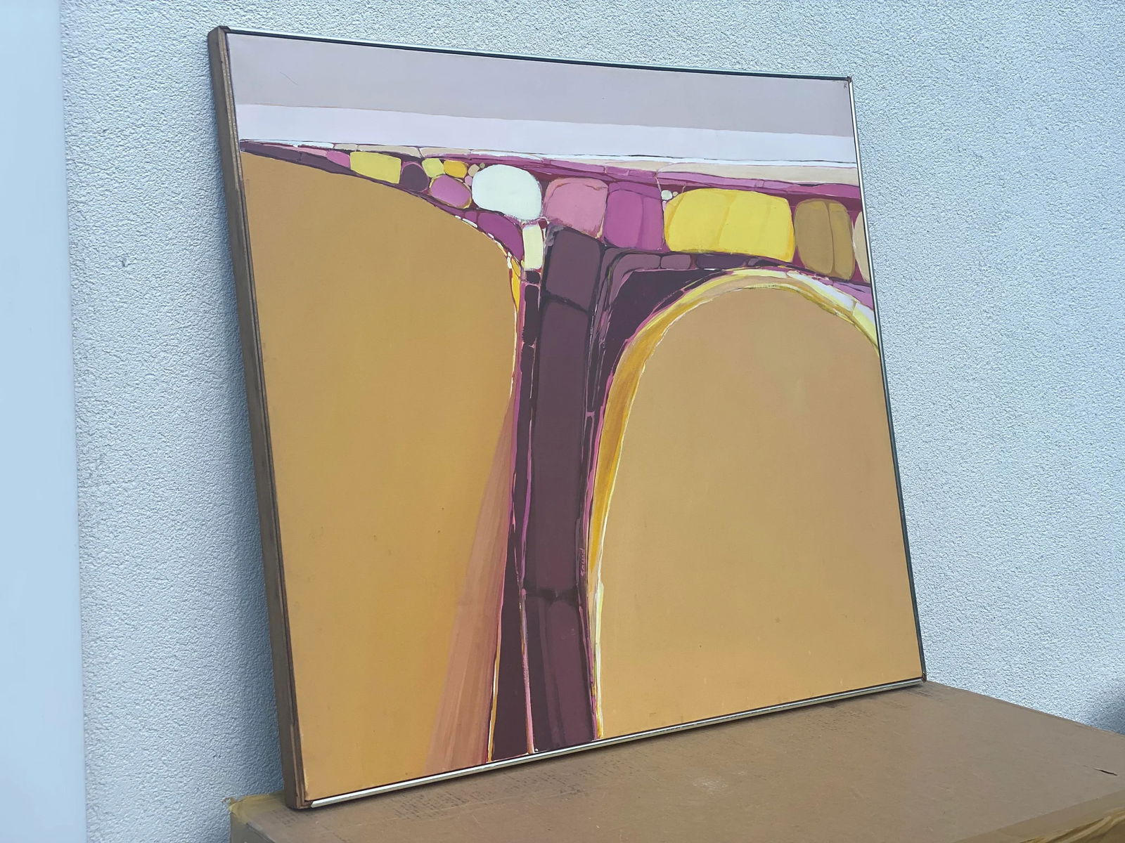 Vintage Mixed Media Modern Abstract on Canvas - 2