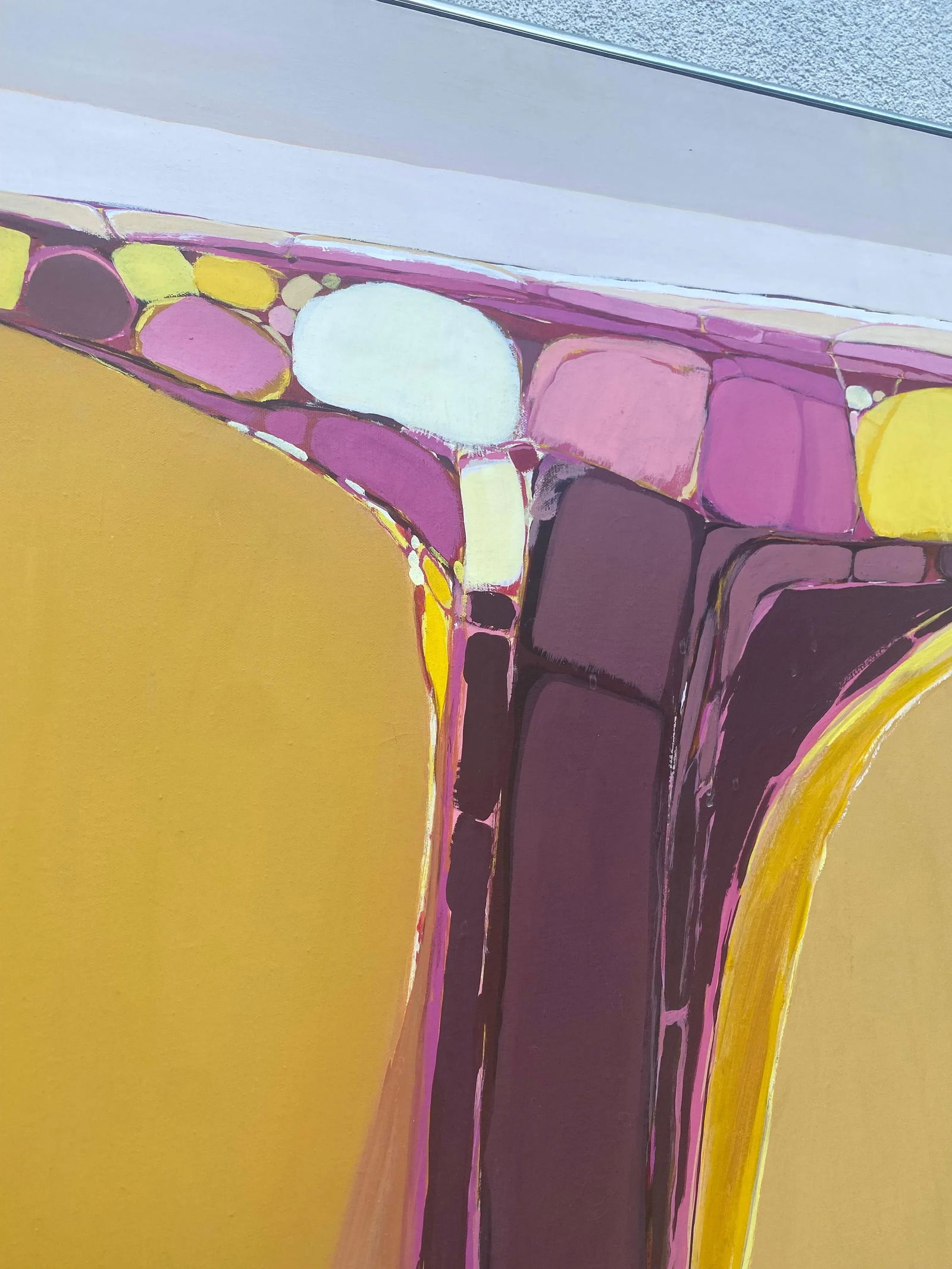 Vintage Mixed Media Modern Abstract on Canvas - 5