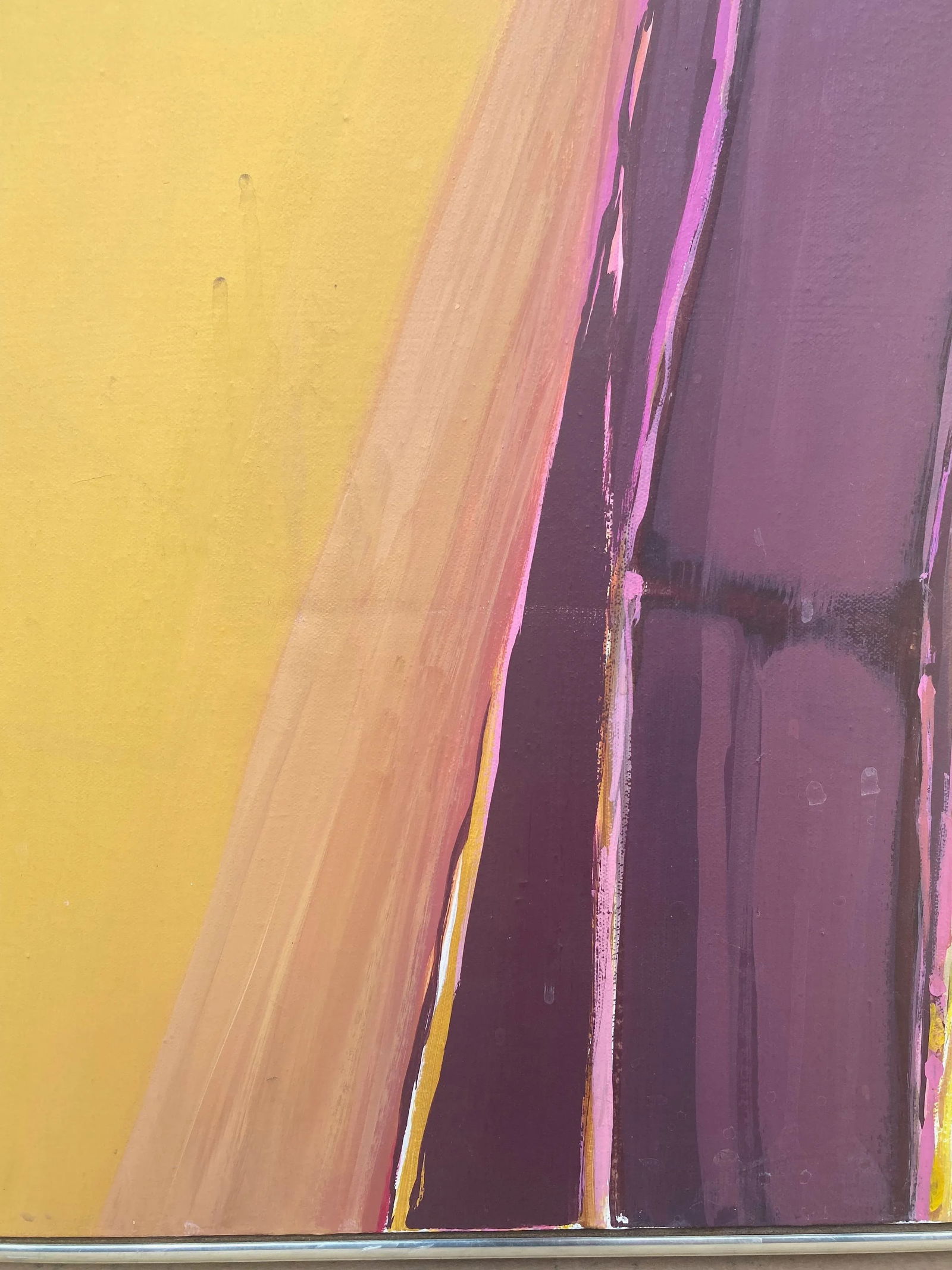 Vintage Mixed Media Modern Abstract on Canvas - 8