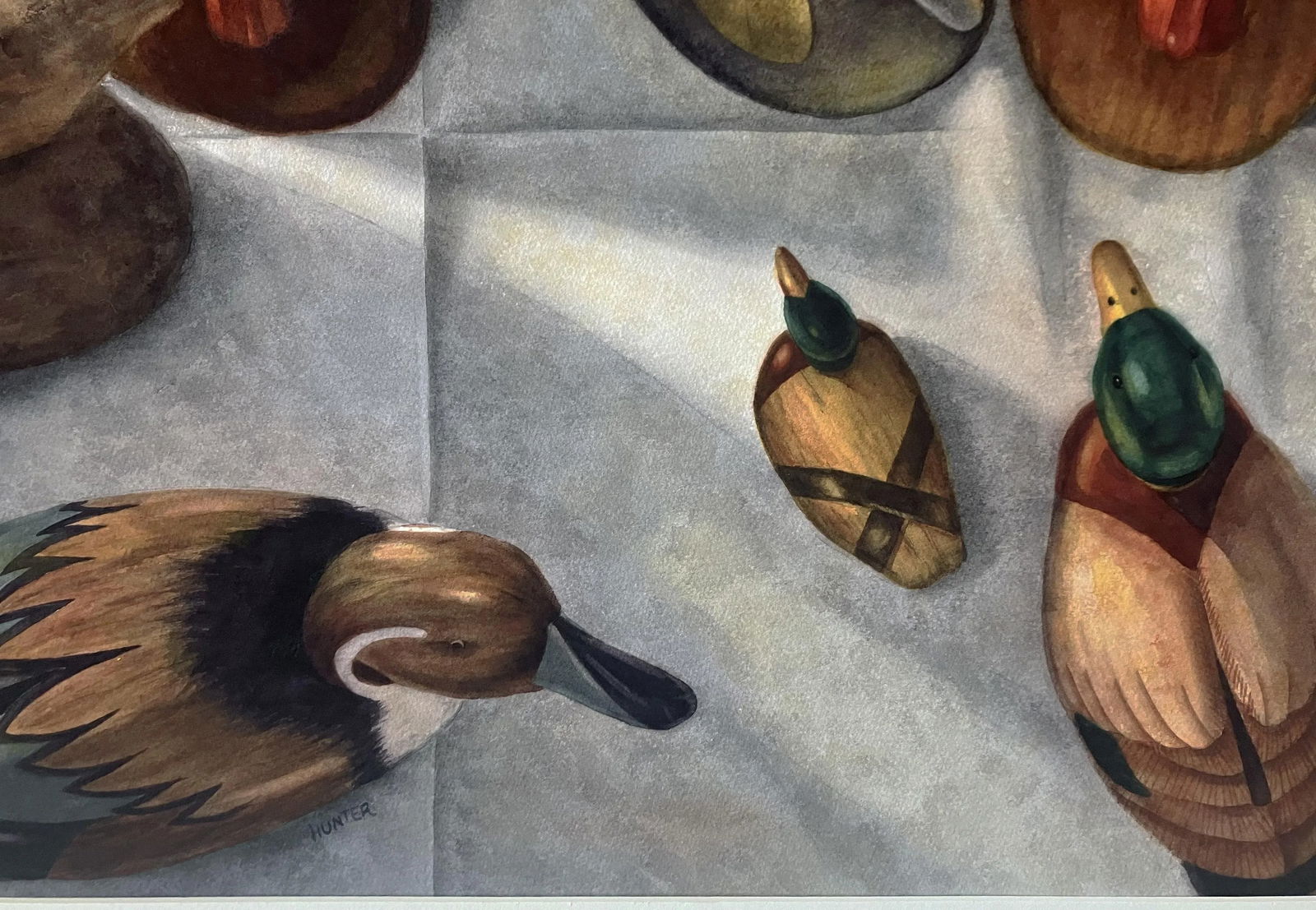 Sitting Ducks Patricia Hunter Realist Watercolor Painting - 6