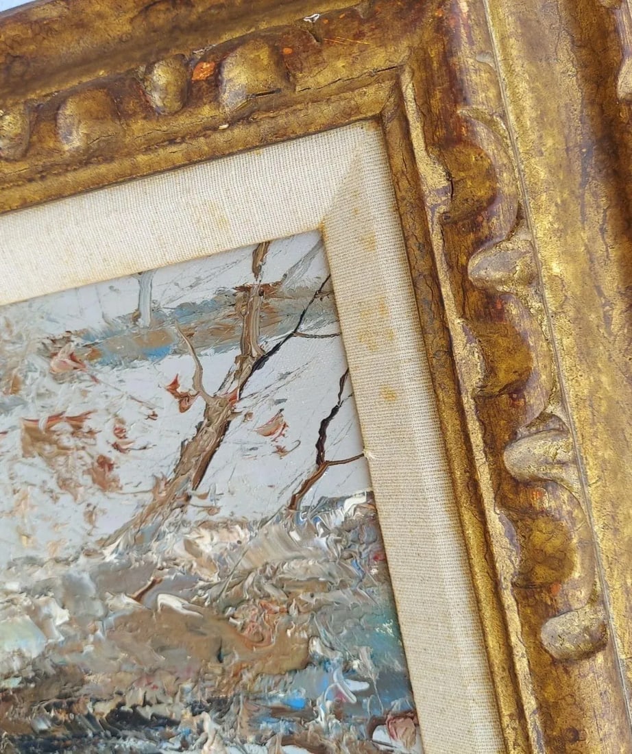 Mid 20th Century Impressionist Style Rustic Landscape Oil Painting by Willi Bauer, Framed - 11