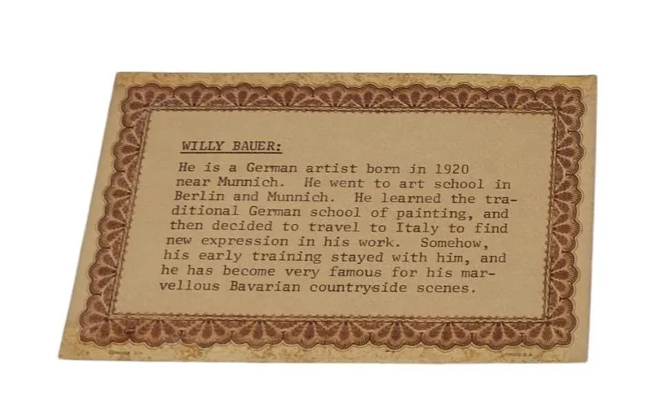 Mid 20th Century Impressionist Style Rustic Landscape Oil Painting by Willi Bauer, Framed - 3