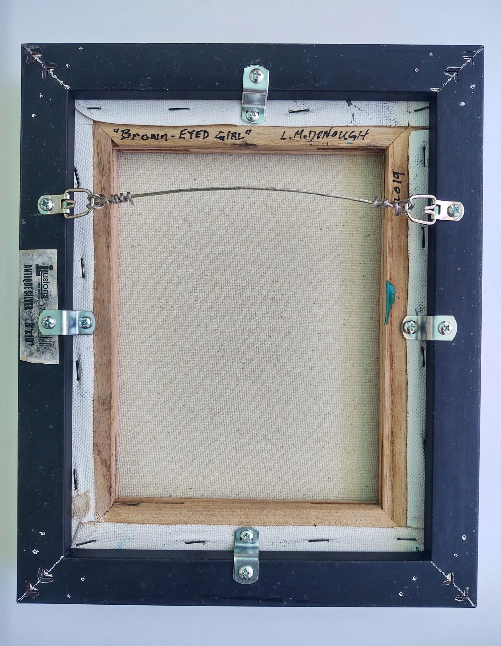 Brown-Eyed Girl Contemporary Original Portrait Oil Painting by Linda McDonough, Framed - 4