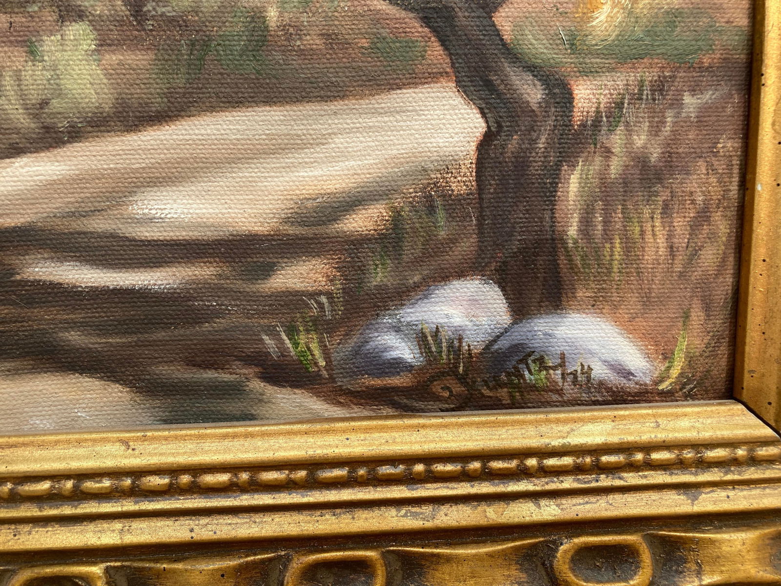 1973 Original Desert Landscape Oil Painting by Roger Kuntz, Framed - 11