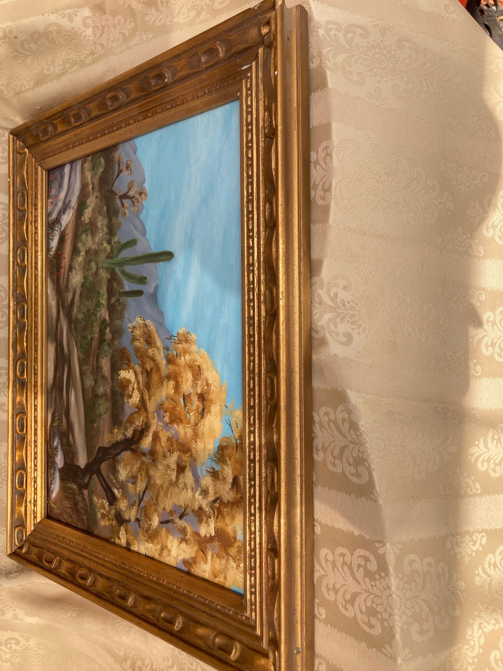 1973 Original Desert Landscape Oil Painting by Roger Kuntz, Framed - 12