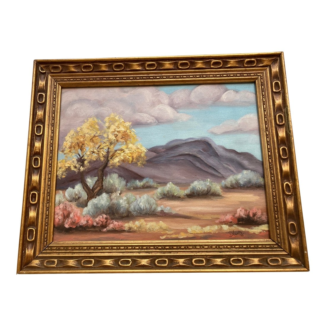 1973 Original Desert Landscape Oil Painting by Roger Kuntz, Framed (1 of 13)
