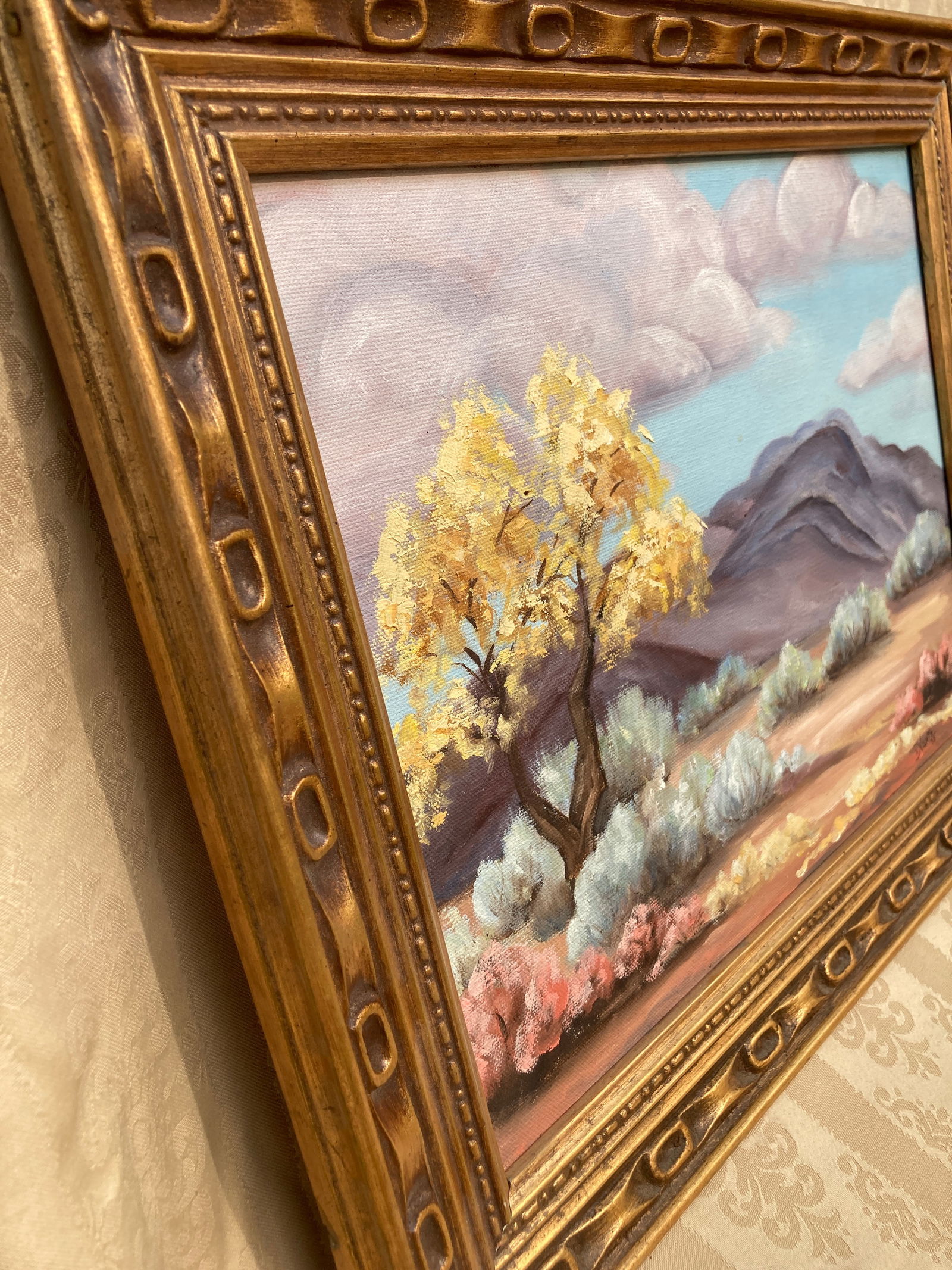 1973 Original Desert Landscape Oil Painting by Roger Kuntz, Framed - 5