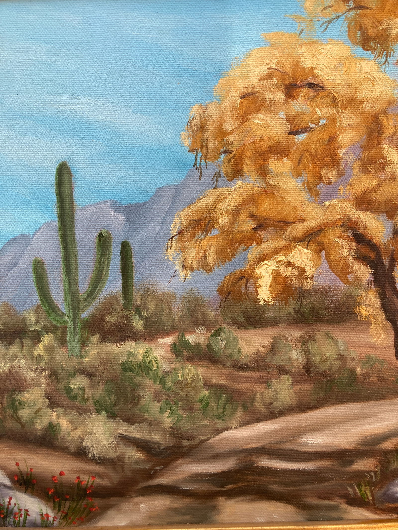 1973 Original Desert Landscape Oil Painting by Roger Kuntz, Framed - 8