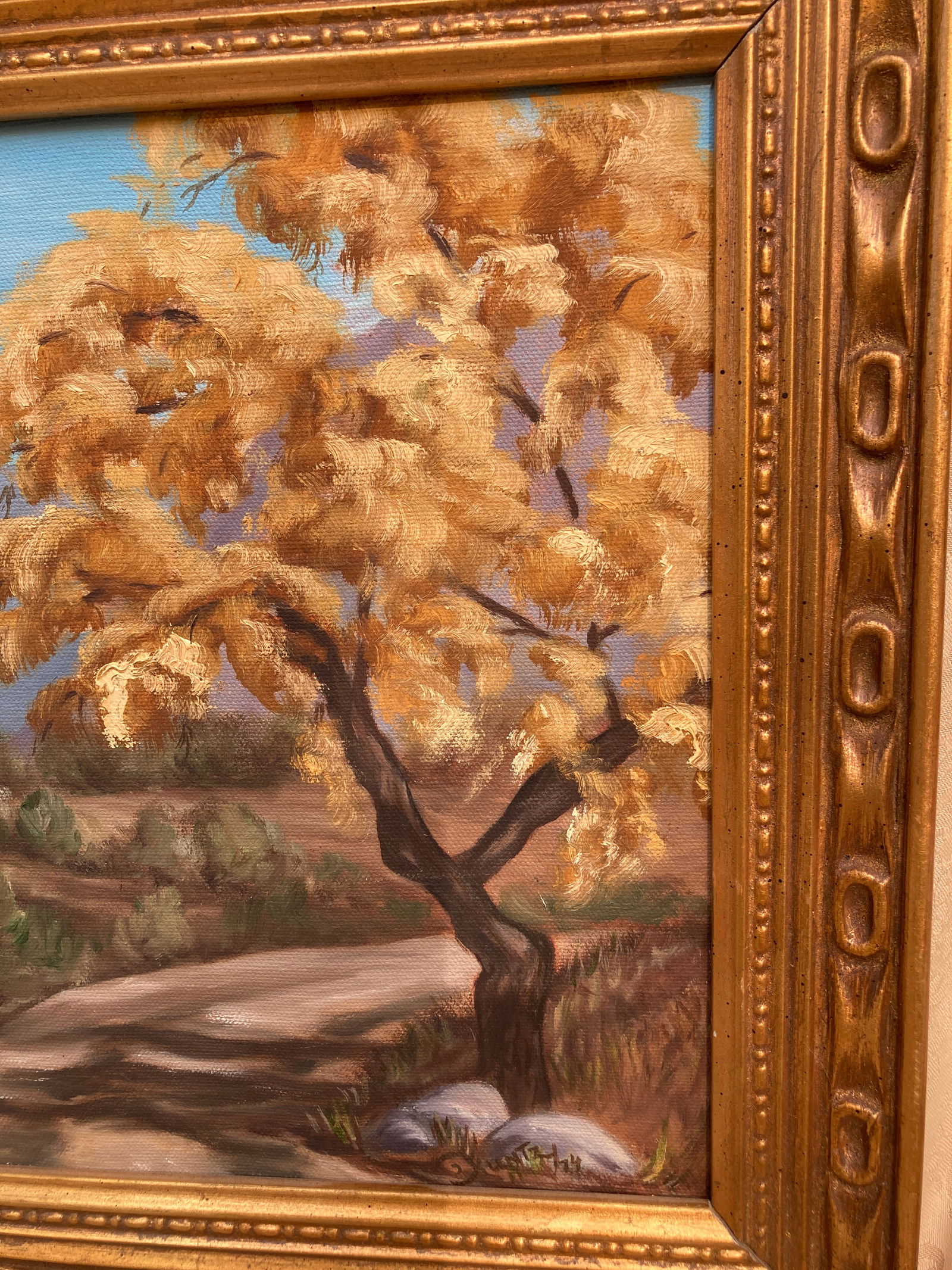 1973 Original Desert Landscape Oil Painting by Roger Kuntz, Framed - 9