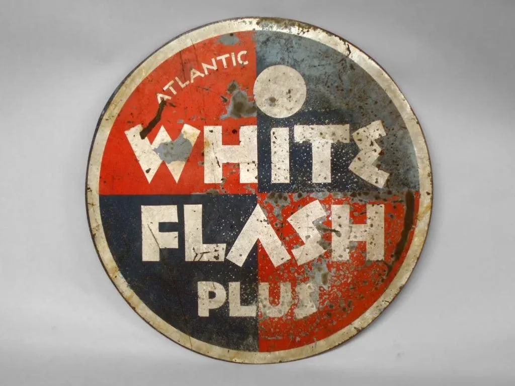 1930s Art Deco era Gas Station Advertising Sign Atlantic Oil - 2