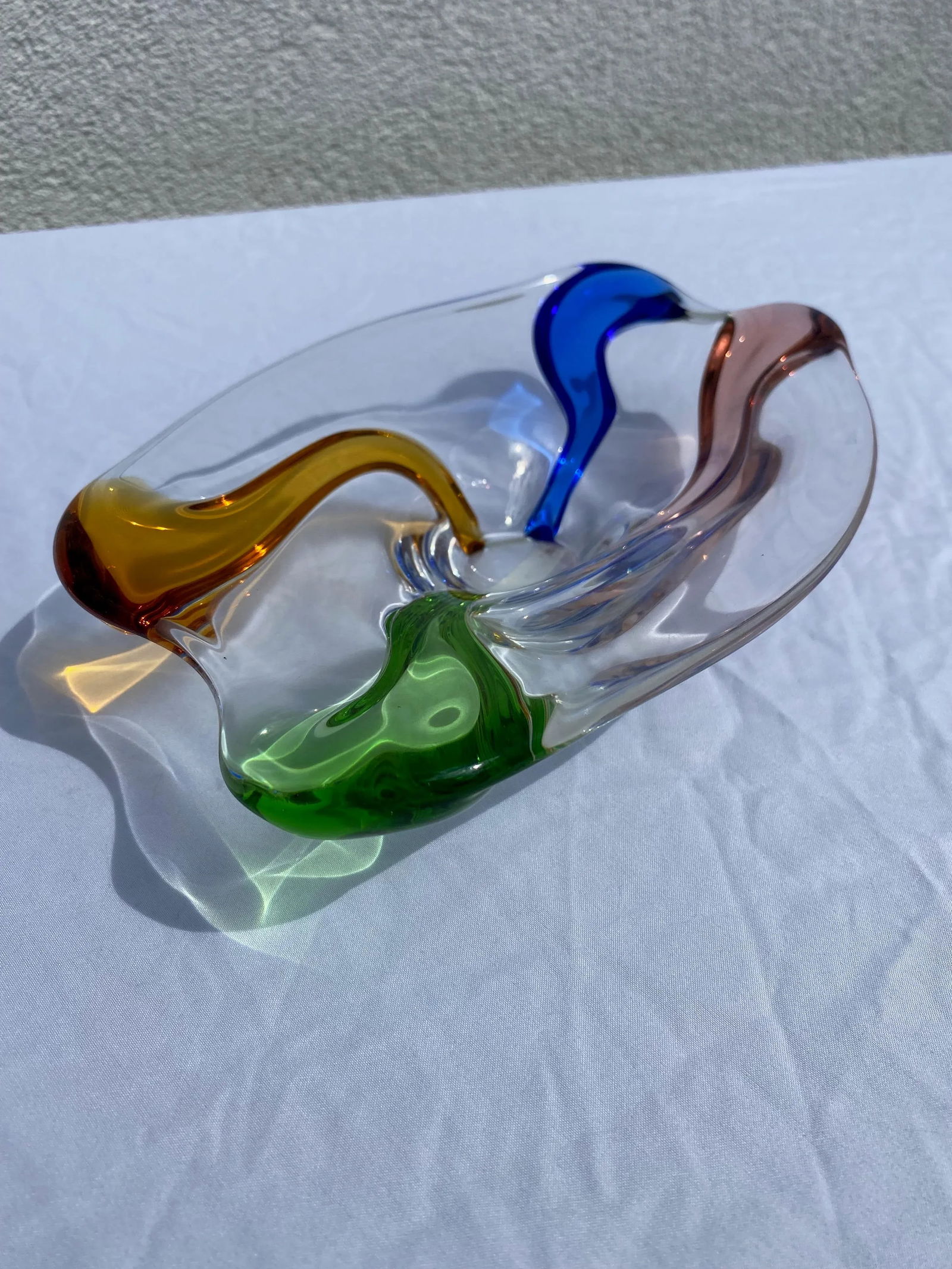 Vintage Mid 20th Century Multi Color Murano Style Bowl - 2