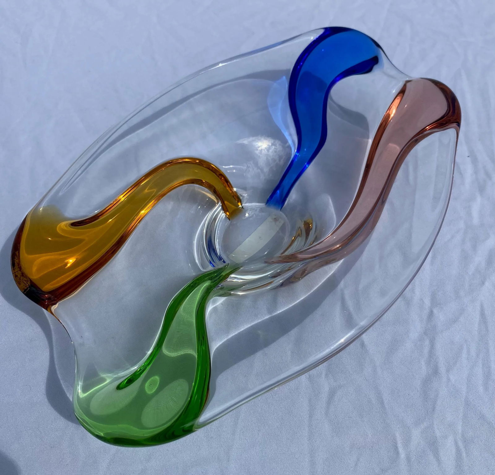 Vintage Mid 20th Century Multi Color Murano Style Bowl - 7