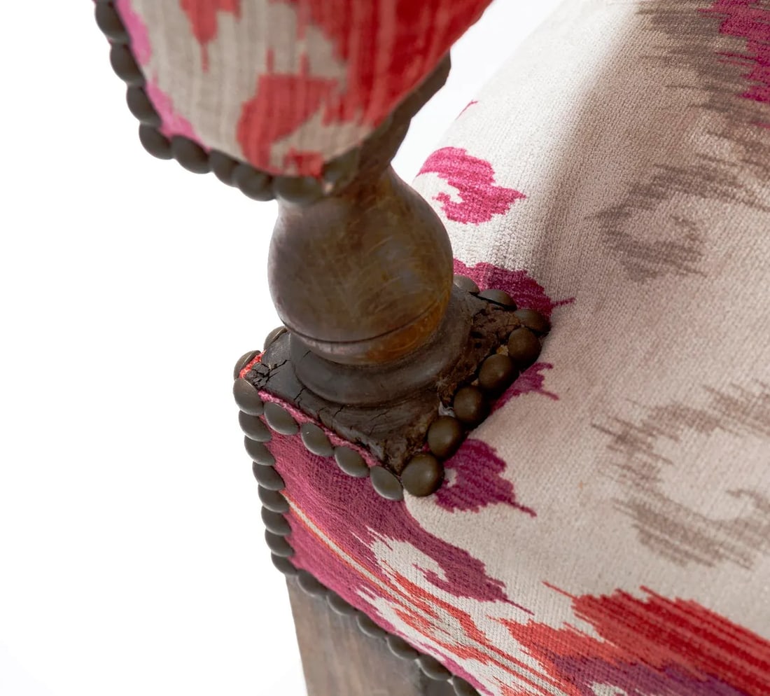 Mid 19th Century Ikat Throne Chair - 9