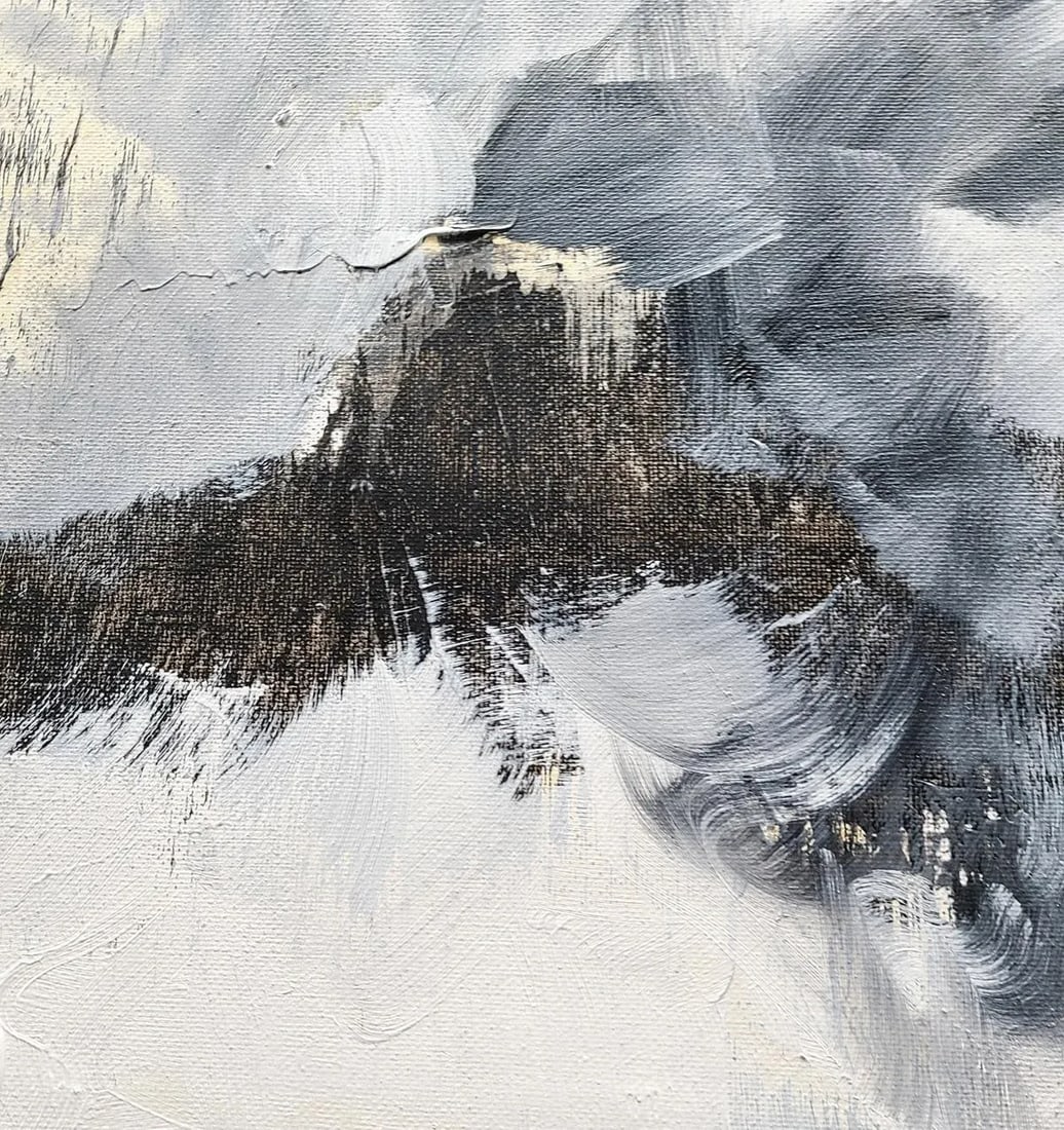 Large Original Abstract Canvas Wall Art Painting Black White Neutral - 5