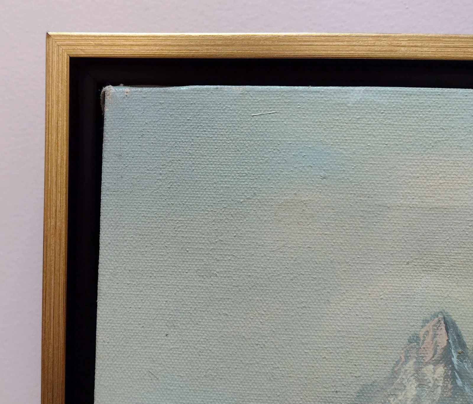 Vintage Impressionist Landscape Snowy Mountains Woods Acrylic on Canvas Framed 12x16 - 7