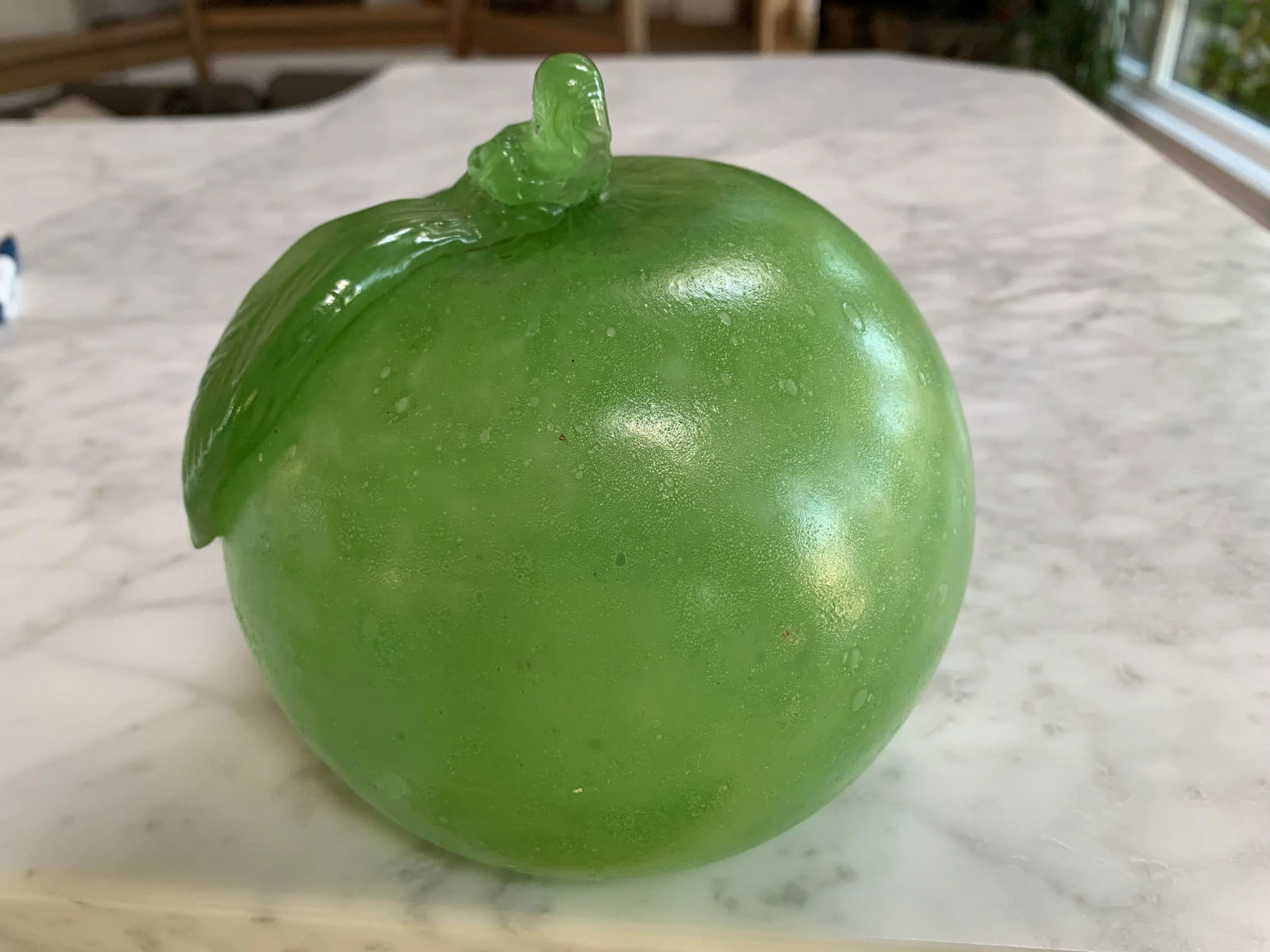 1970s Glass Apple by Ethan Allen Made in Italy - 5