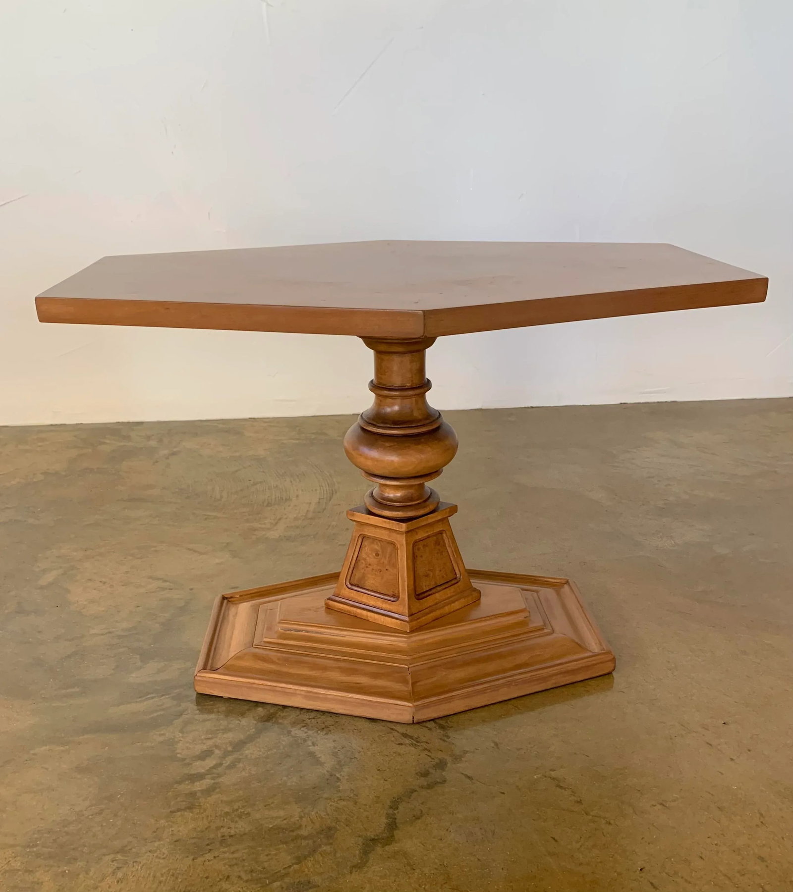 Mid 20th Century Weiman Burl Hexagon Accent Table - Restored - 11