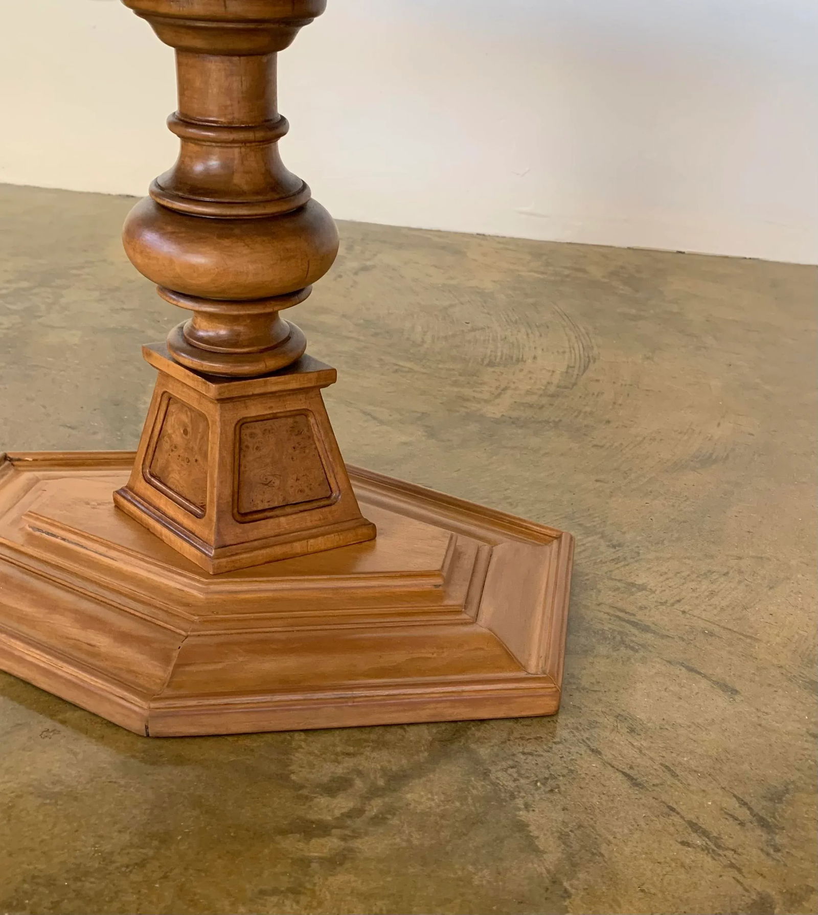 Mid 20th Century Weiman Burl Hexagon Accent Table - Restored - 2