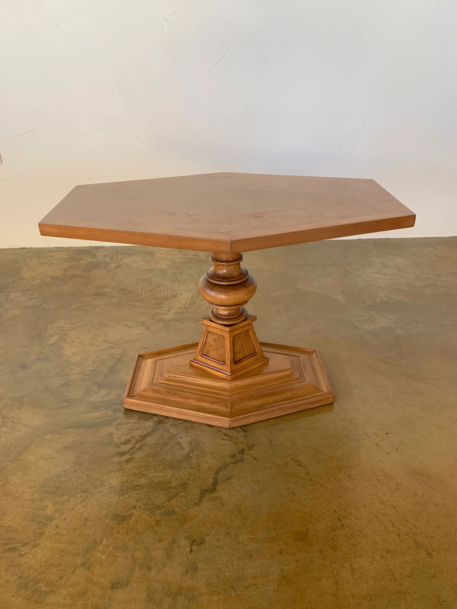 Mid 20th Century Weiman Burl Hexagon Accent Table - Restored - 5