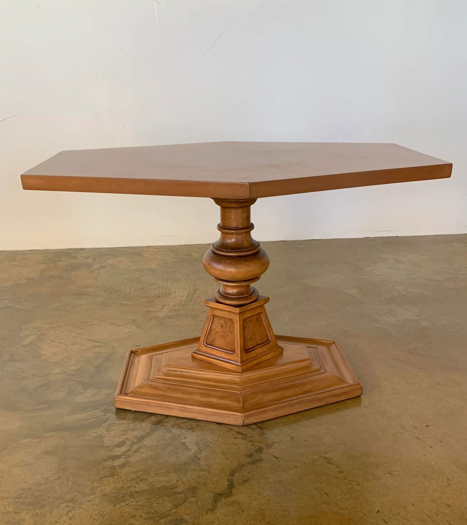 Mid 20th Century Weiman Burl Hexagon Accent Table - Restored - 9