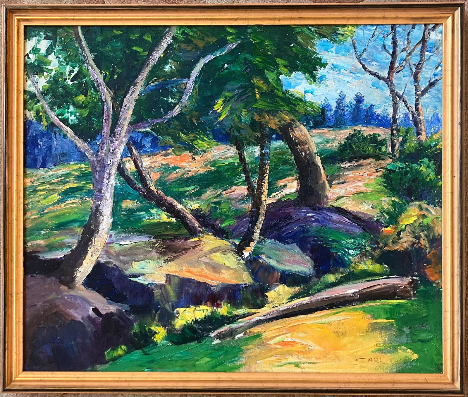 Mid 20th Century Carl Thorp California Landscape Oil Painting on Canvas - 6