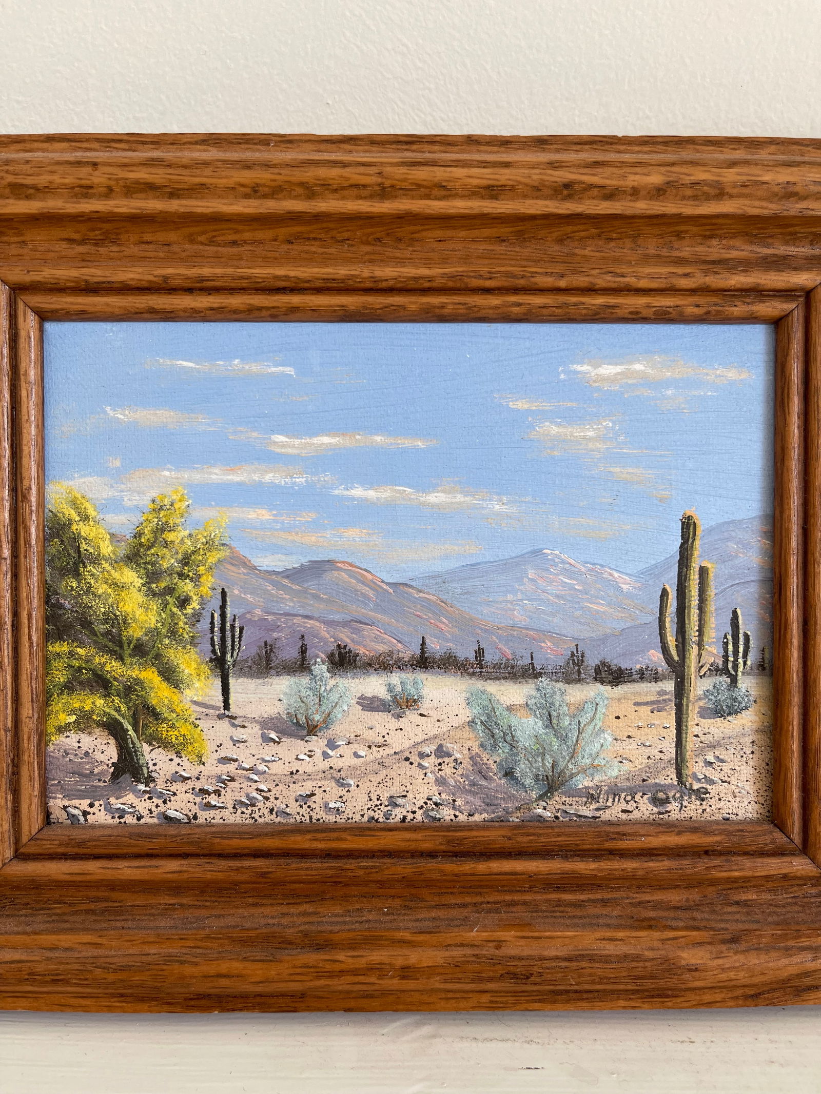 Mid 20th Century Original Acrylic Painting of a Desert Scene, Signed and Framed - 2