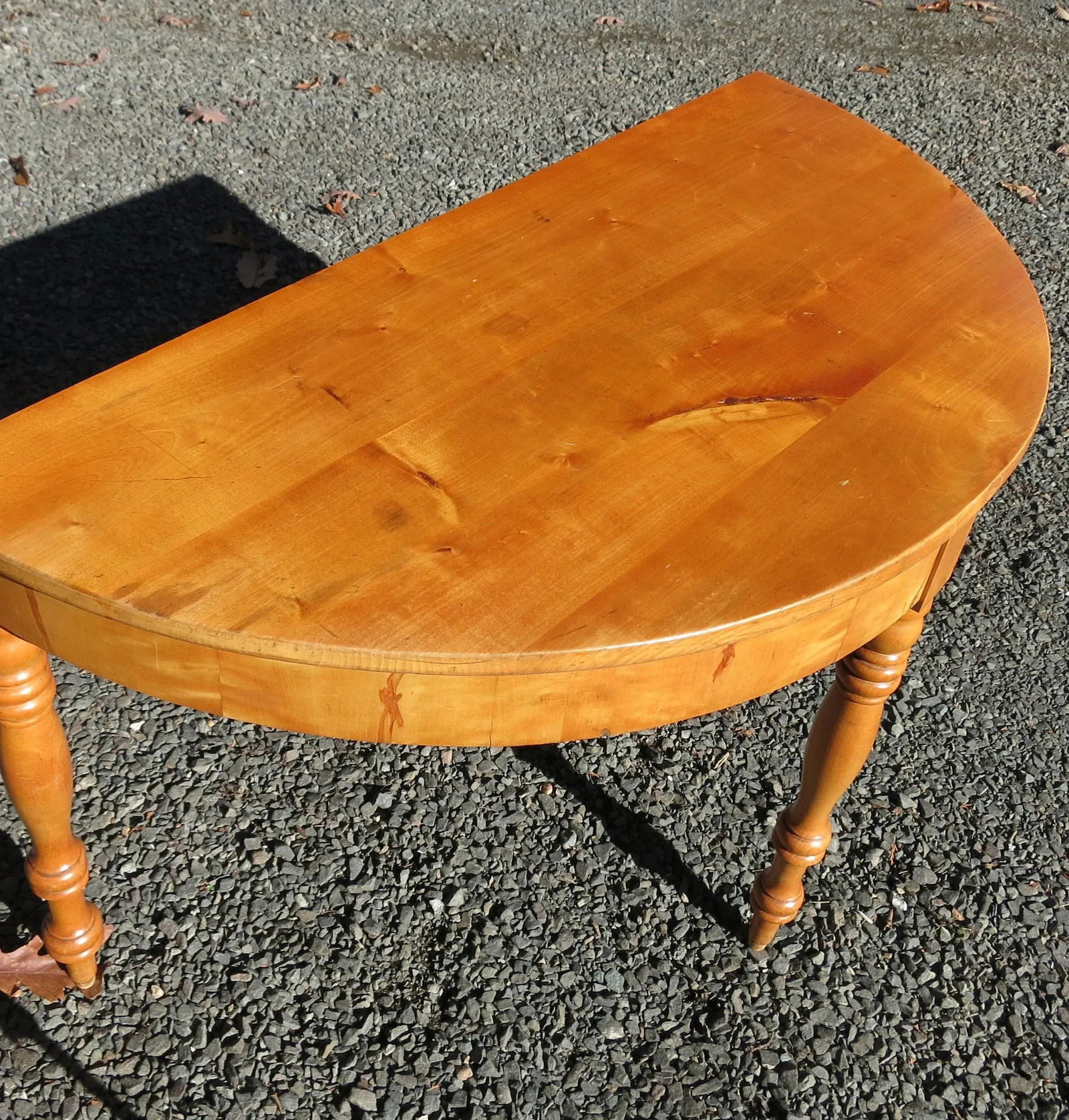 Mid 20th Century Pair of Pine Demi Lune Tables - 2