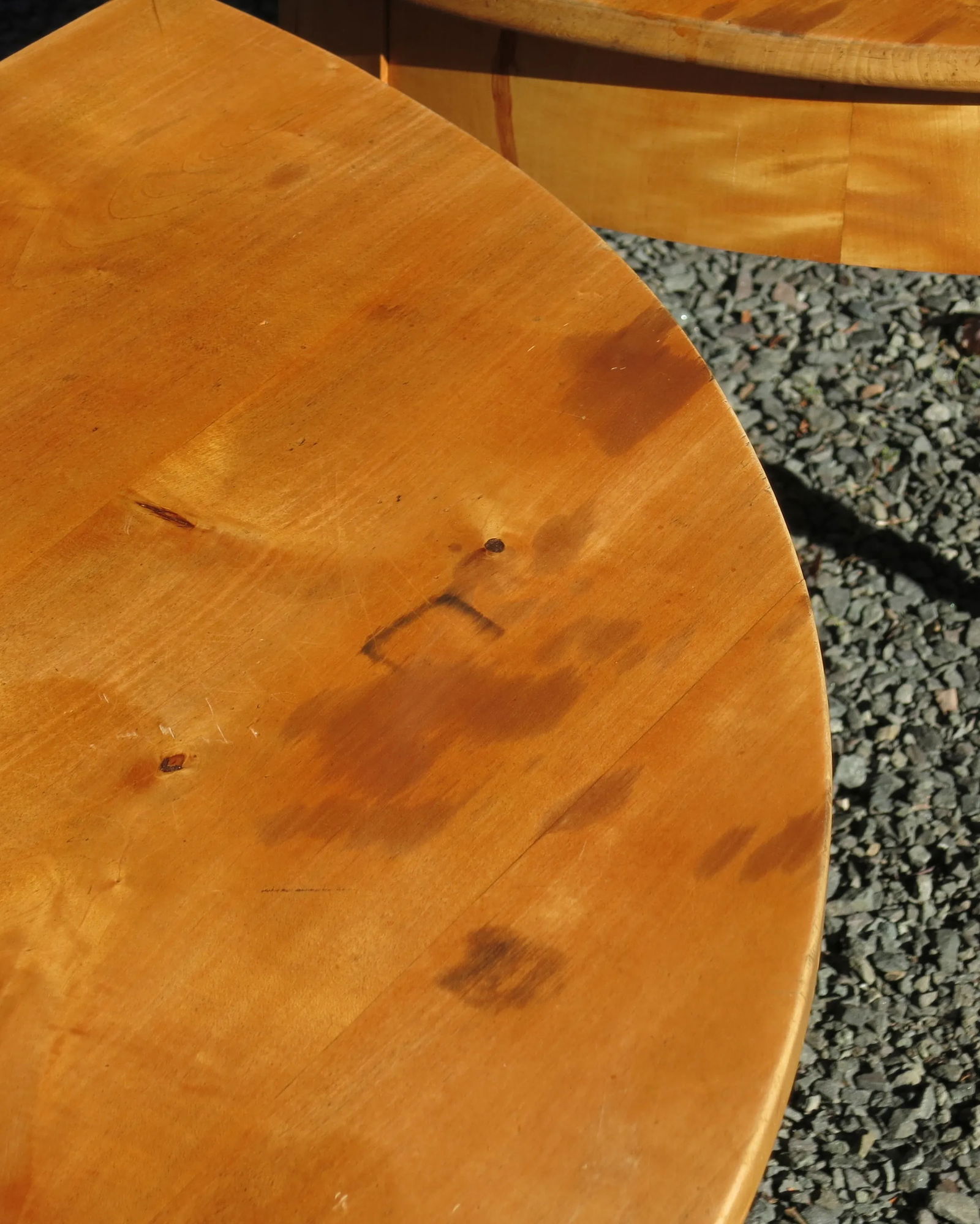 Mid 20th Century Pair of Pine Demi Lune Tables - 6