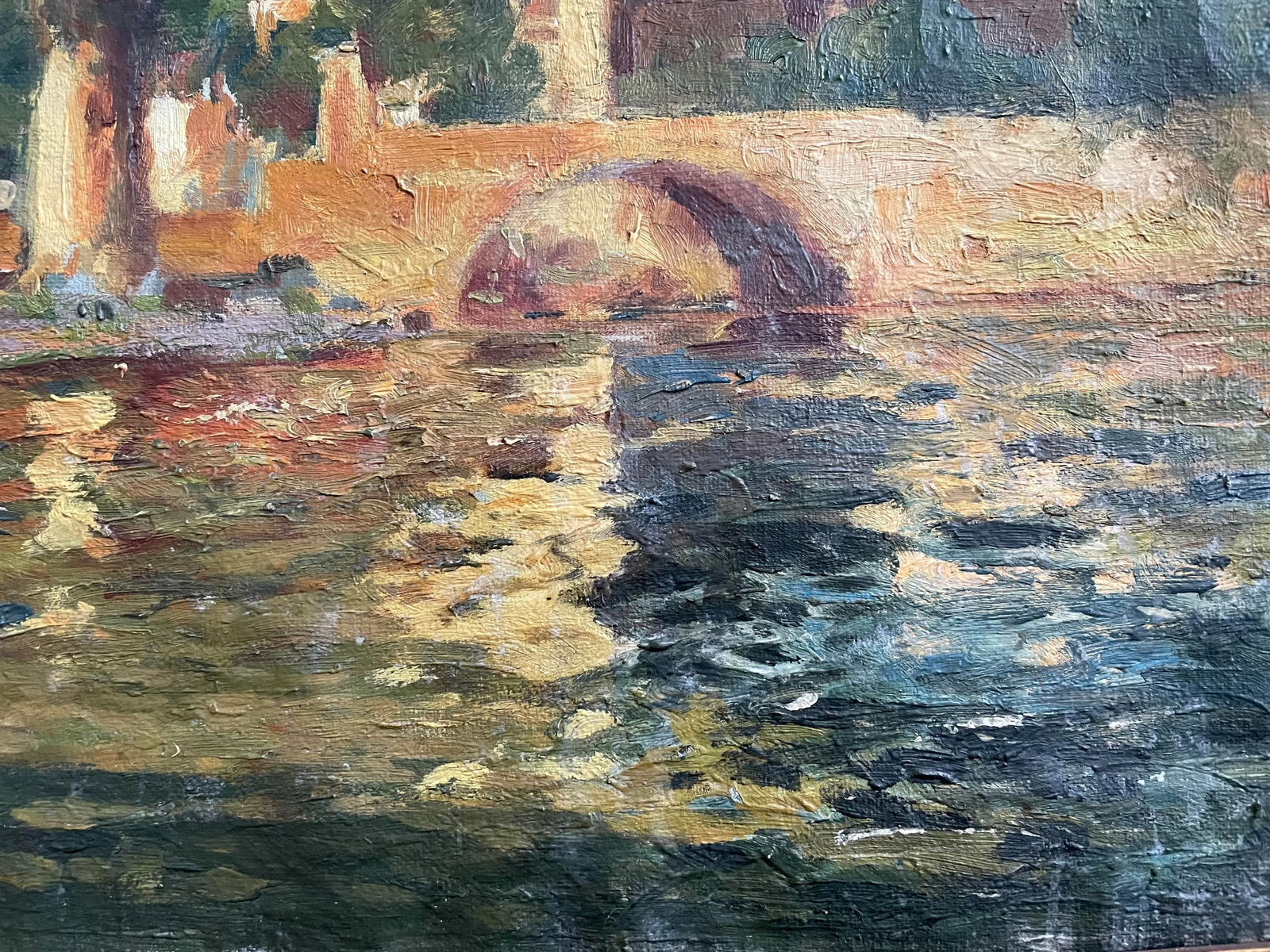 European Lake Landscape, Vintage Oil Painting - 3