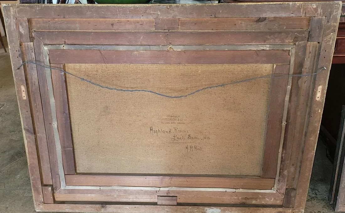 19c Oil on Canvas of Highland Rovers at Loch Earn by Hr Hall - 4